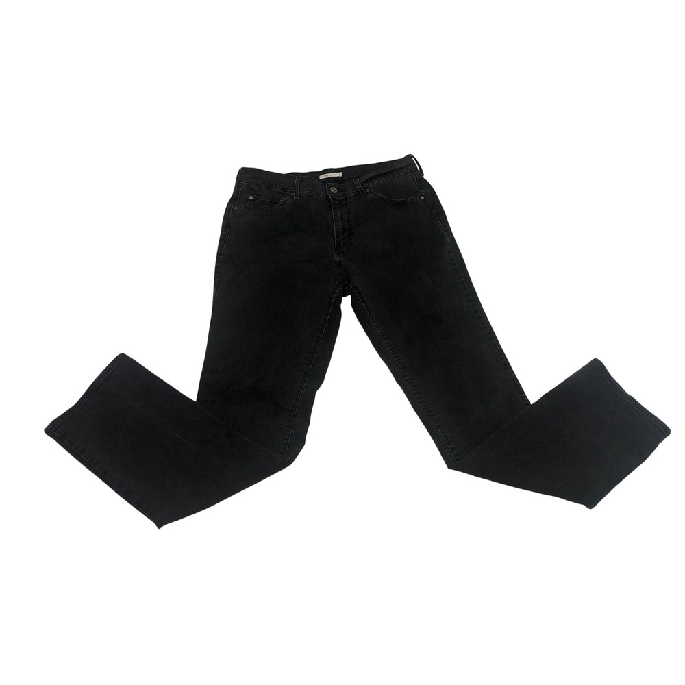 Levi Strauss 505 Straight Leg Jeans Black Denim Womens 12L W31 L34 Black Tab